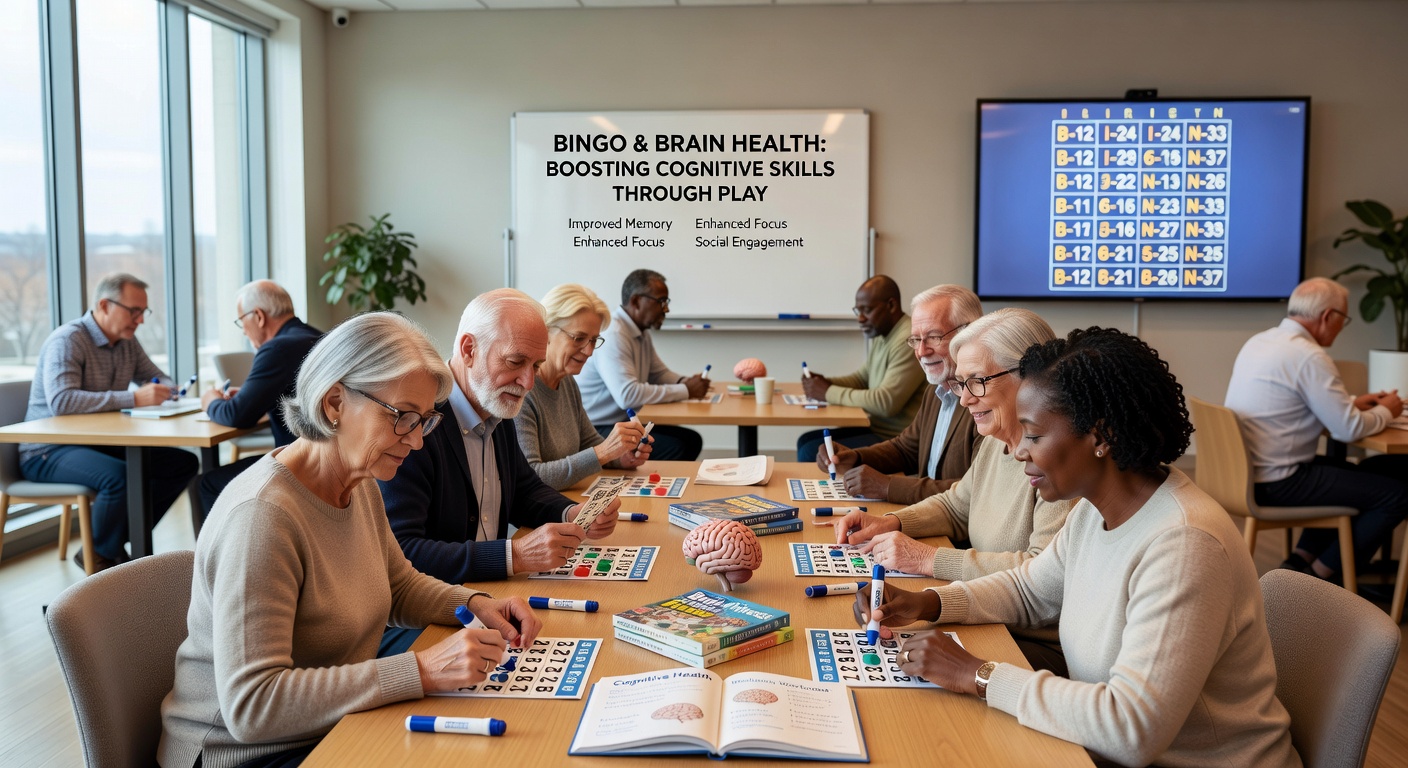 Close-up of bingo cards and daubers during an active game highlighting number patterns and player focus