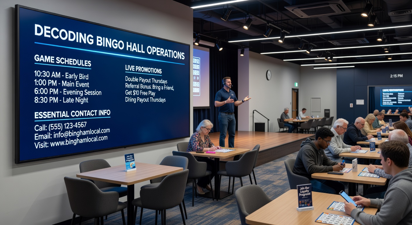 Crowd of excited bingo players cheering during a live promotion announcement, with colorful balloons and prize wheels visible on stage
