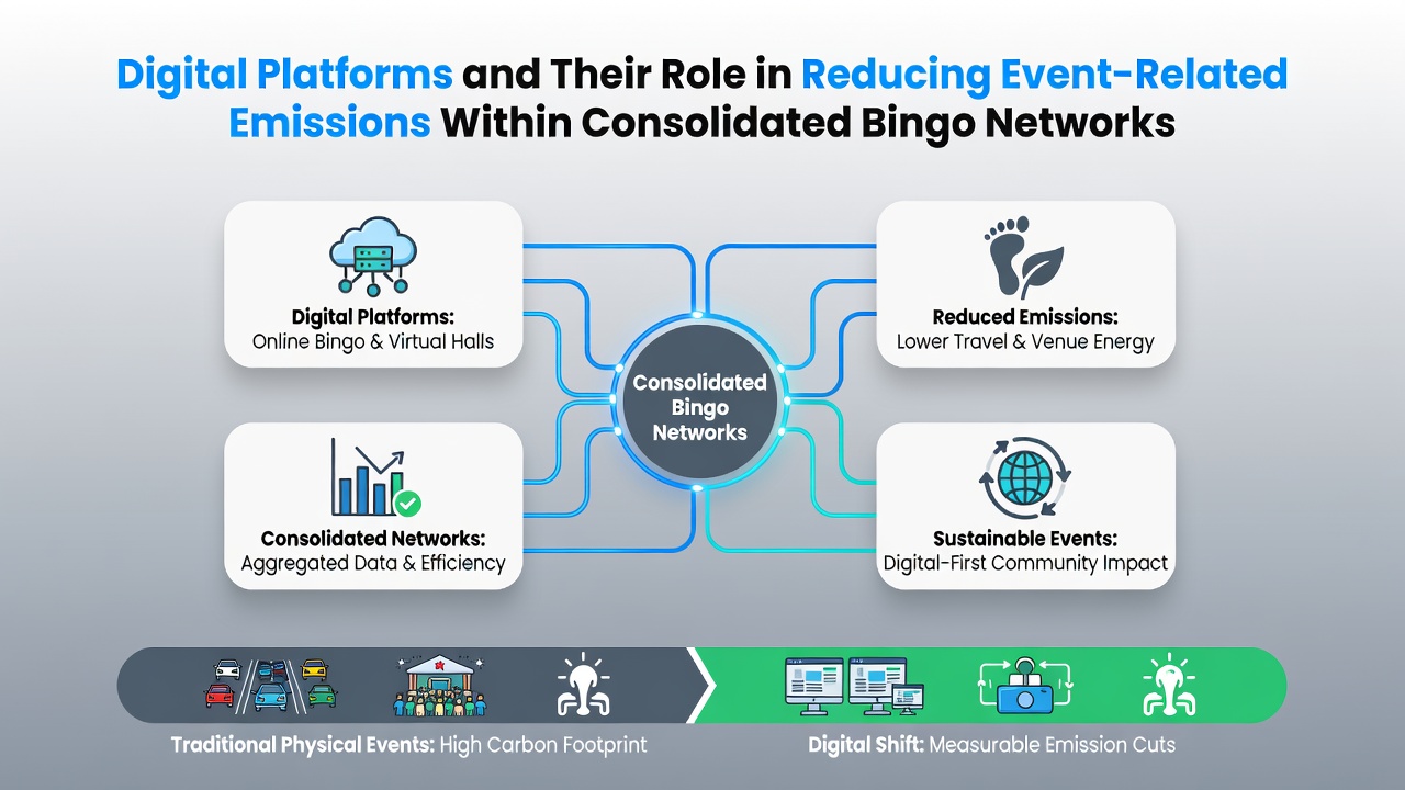 Digital interfaces connecting multiple bingo venues to streamline scheduling and reduce travel-related emissions