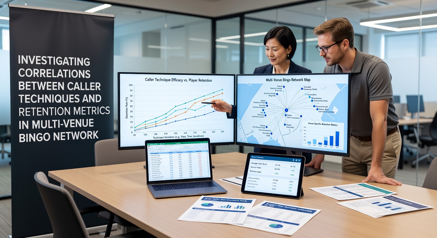 Data dashboard displaying retention trends and caller performance metrics from a multi-venue bingo network